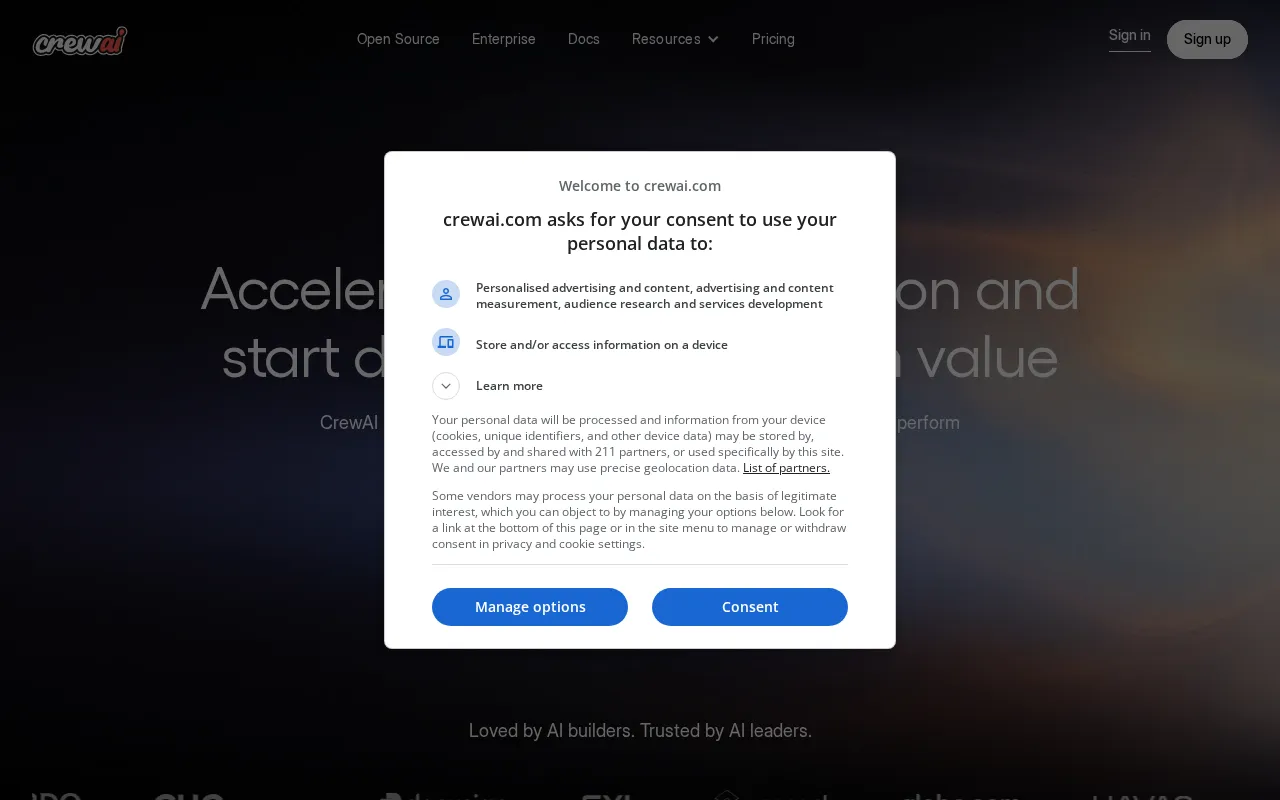 CrewAI interface screenshot