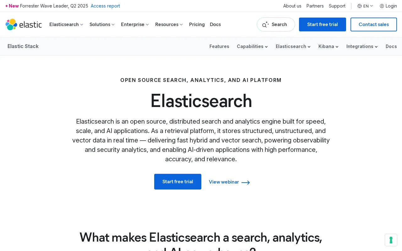 Elasticsearch interface screenshot
