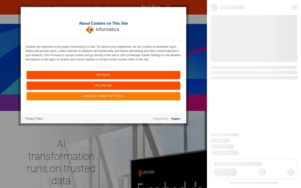 Informatica interface screenshot
