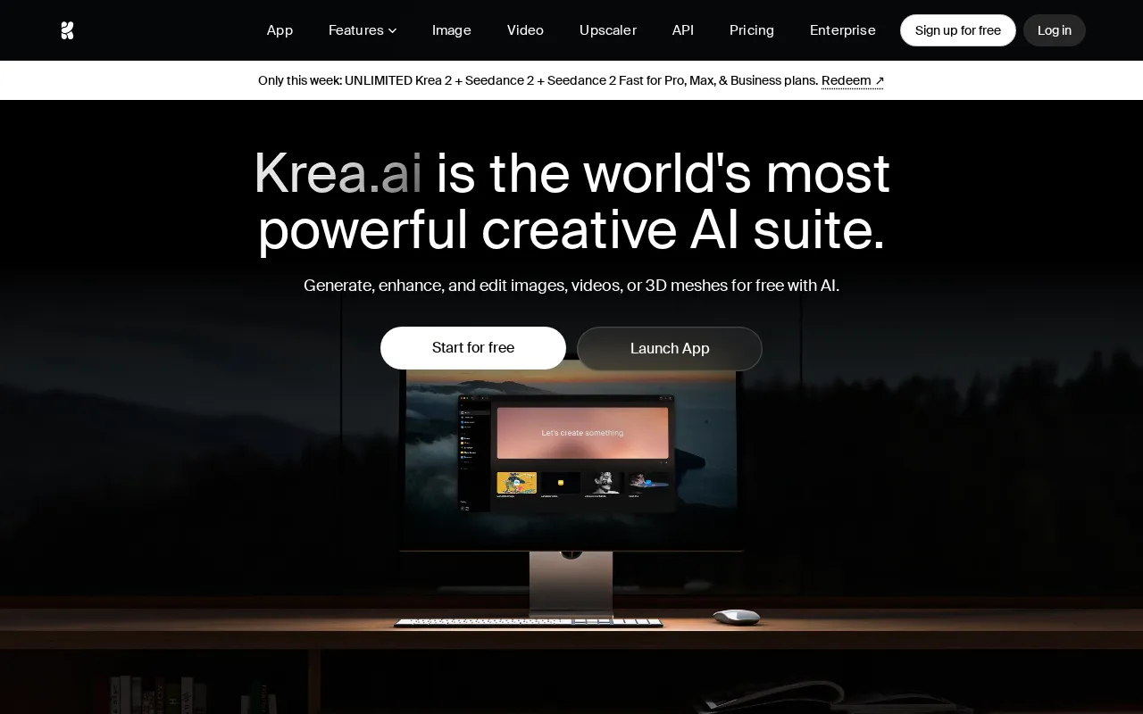 Krea AI interface screenshot