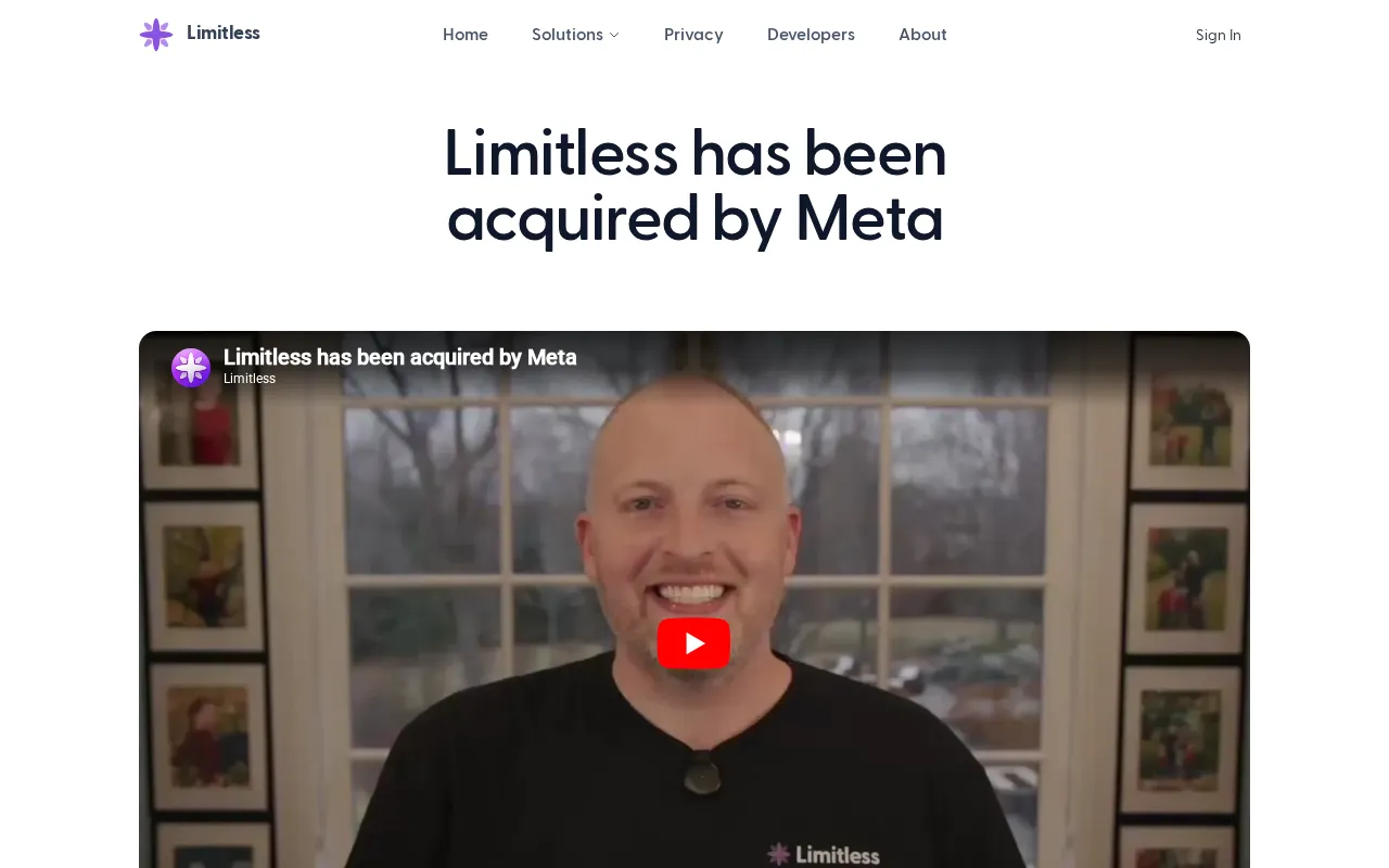Limitless interface screenshot