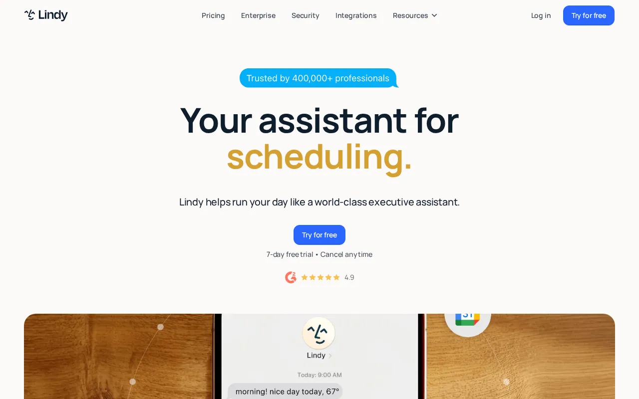 Lindy interface screenshot