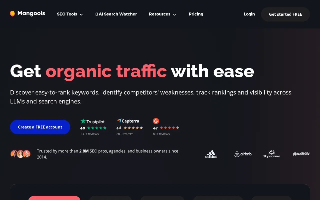 Mangools interface screenshot