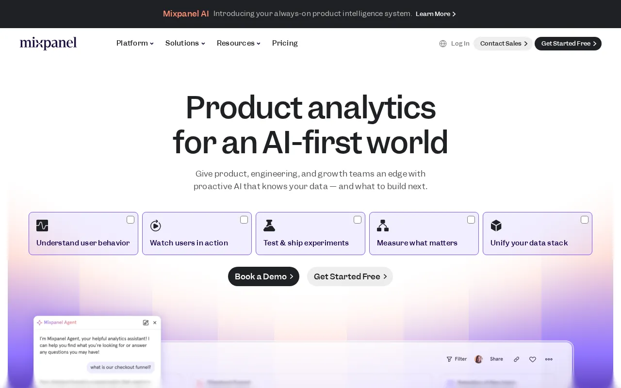 Mixpanel interface screenshot