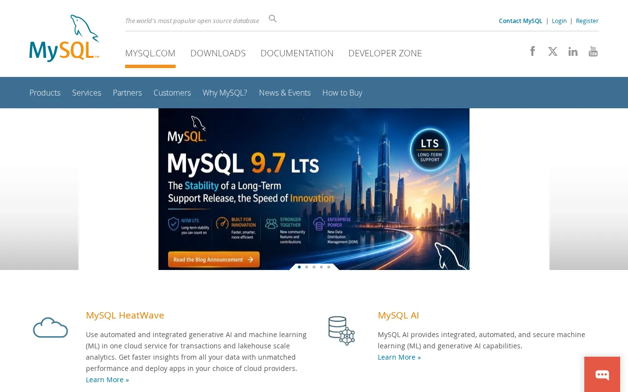 MySQL interface screenshot