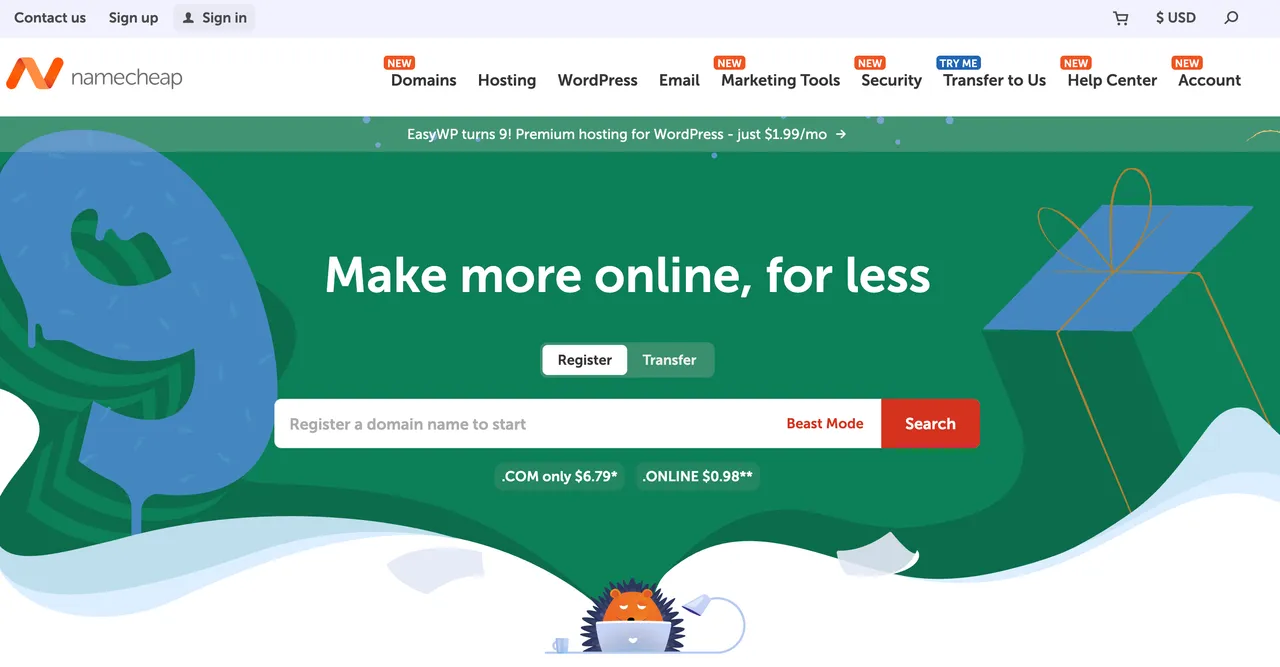 Namecheap interface screenshot