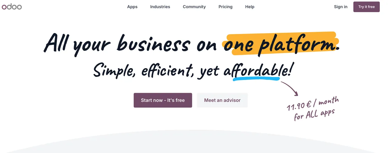 Odoo interface screenshot