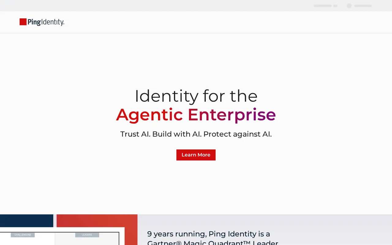 Ping Identity interface screenshot