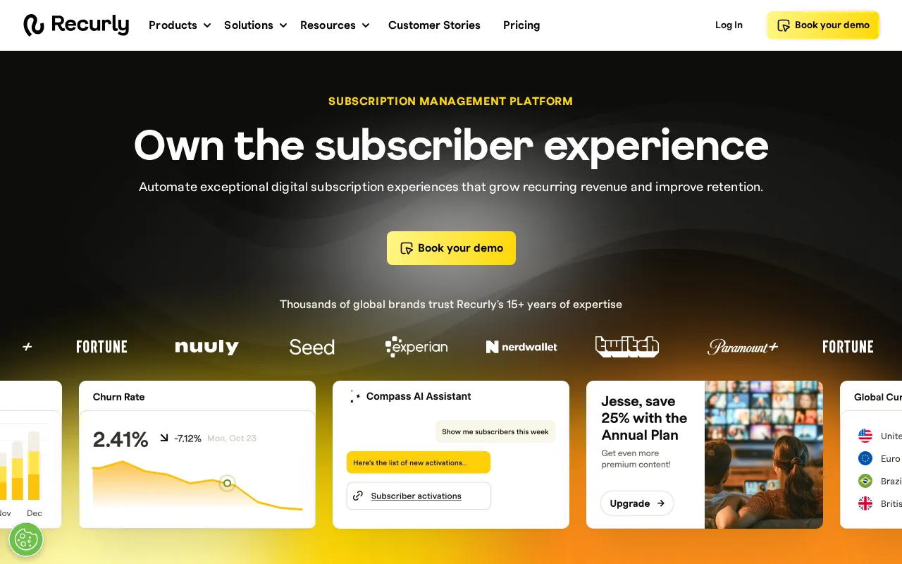 Recurly interface screenshot