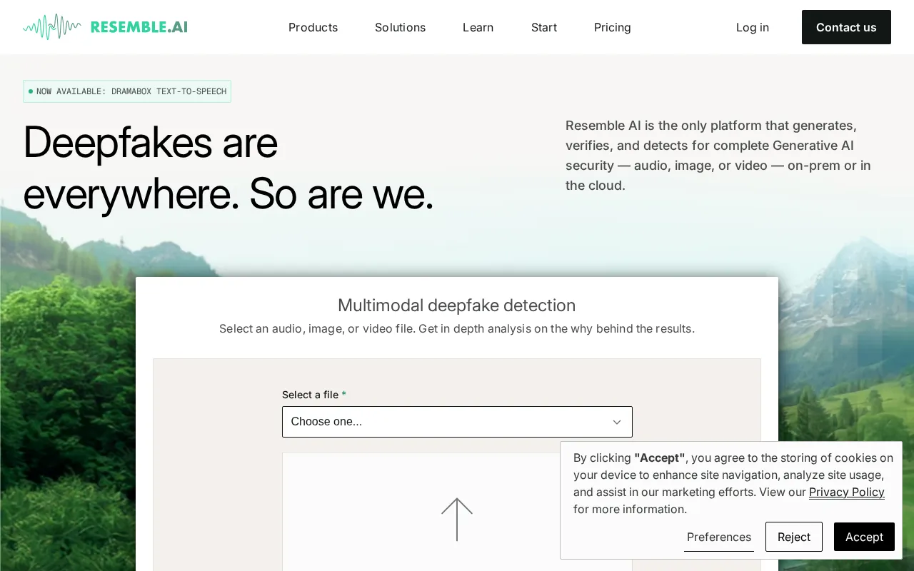 Resemble AI interface screenshot