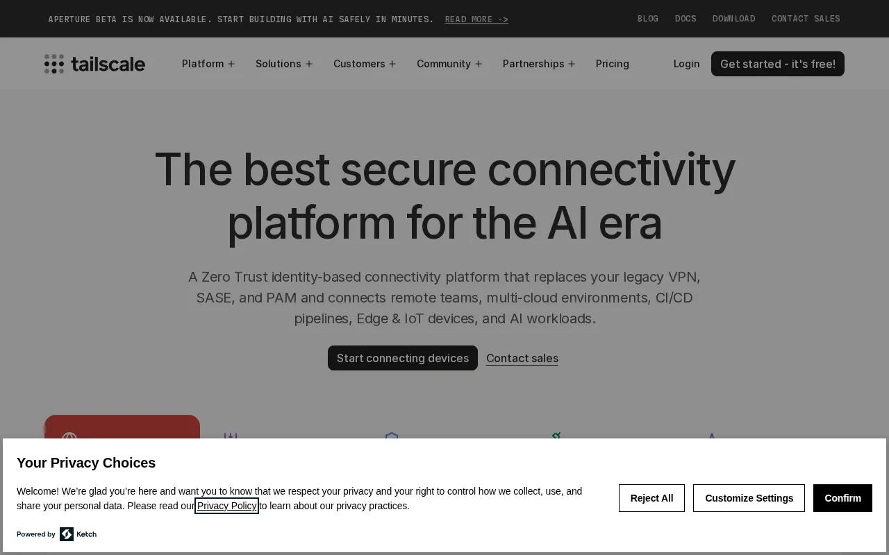 Tailscale interface screenshot