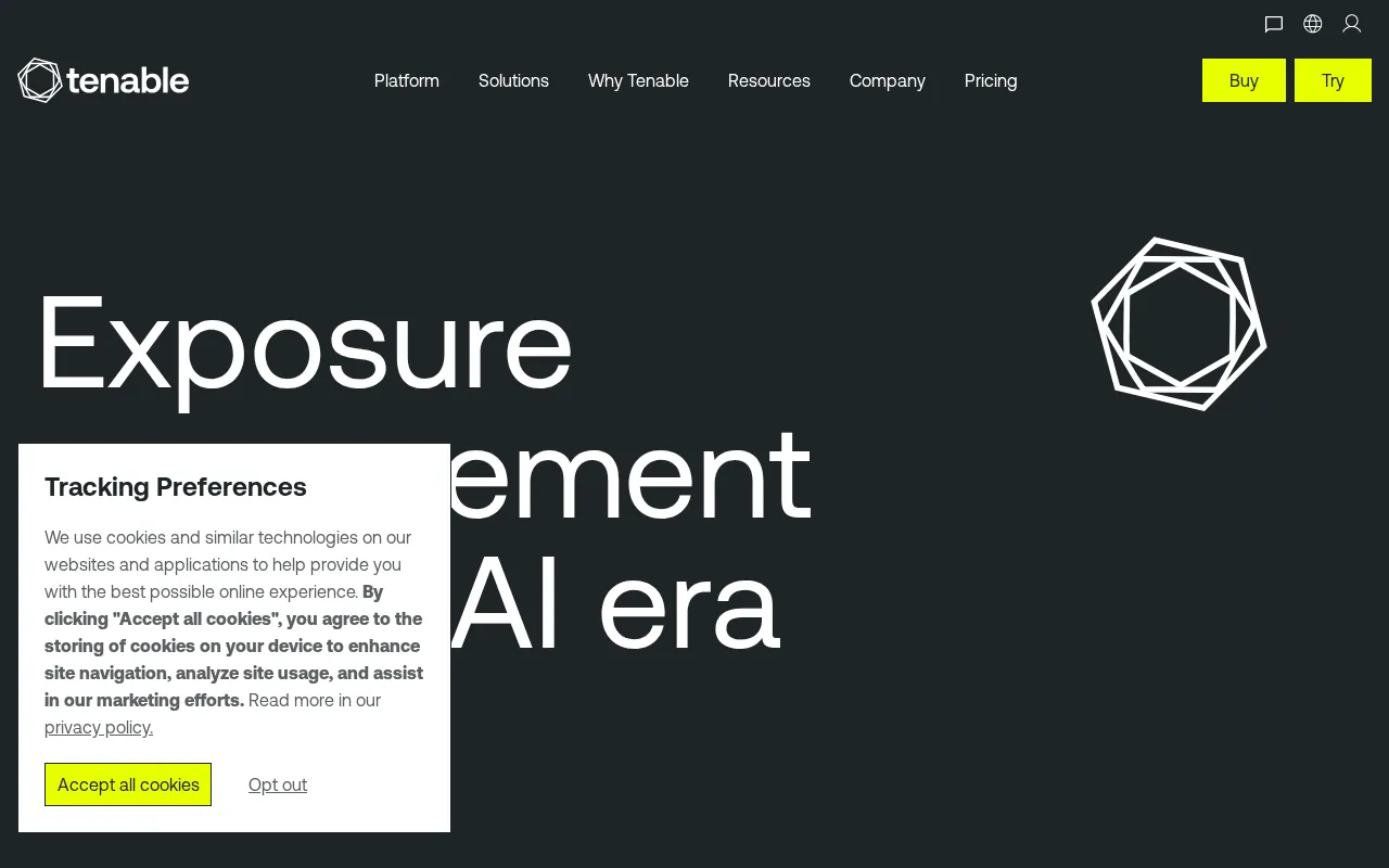 Tenable interface screenshot