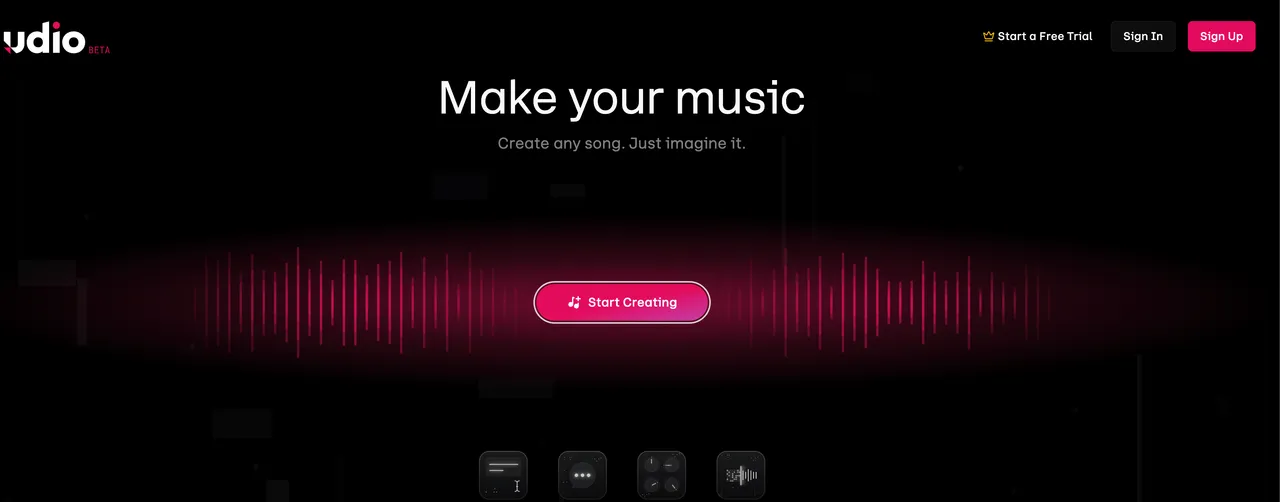 Udio interface screenshot