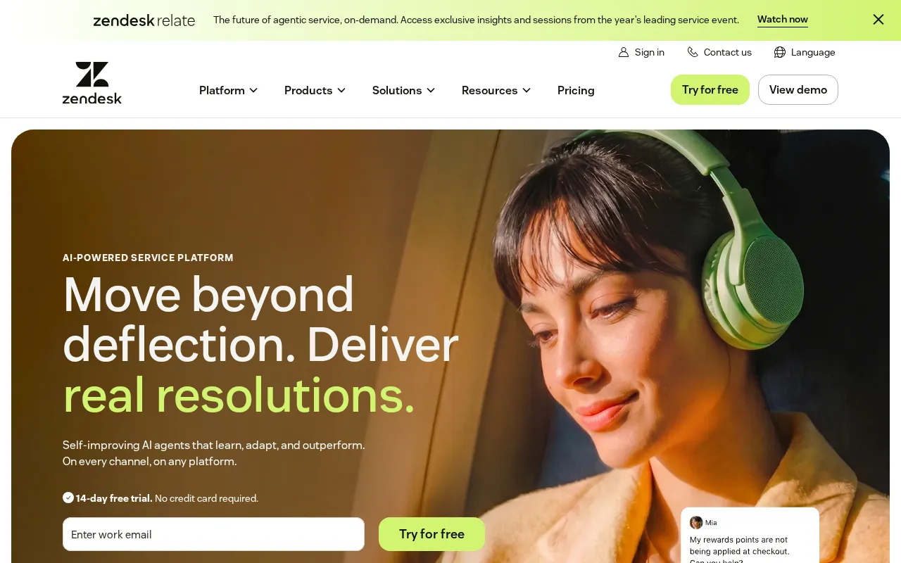Zendesk interface screenshot