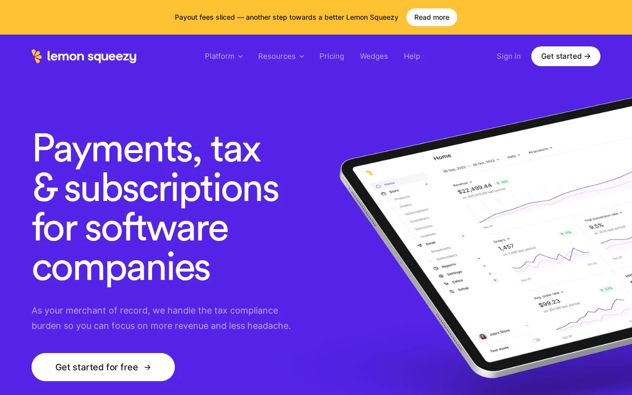 Lemon Squeezy interface screenshot