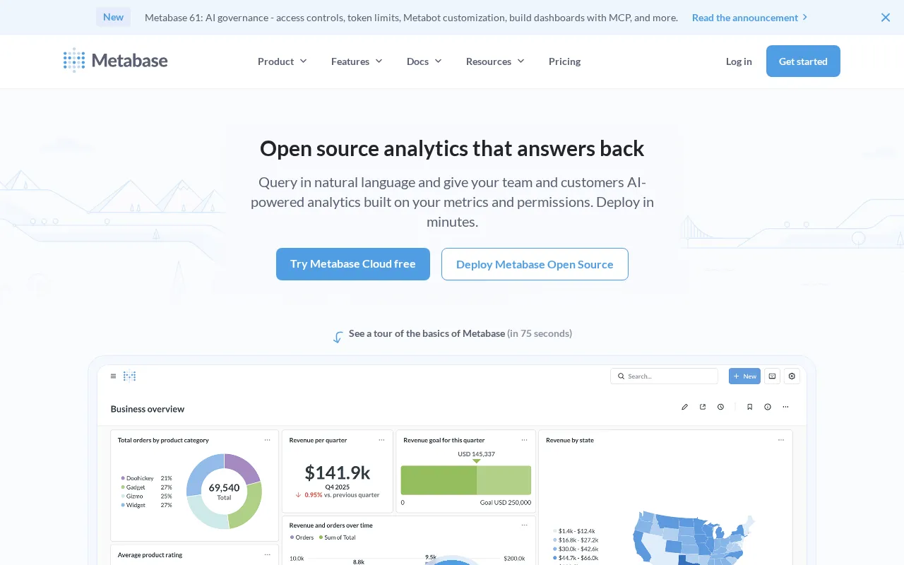 Metabase interface screenshot