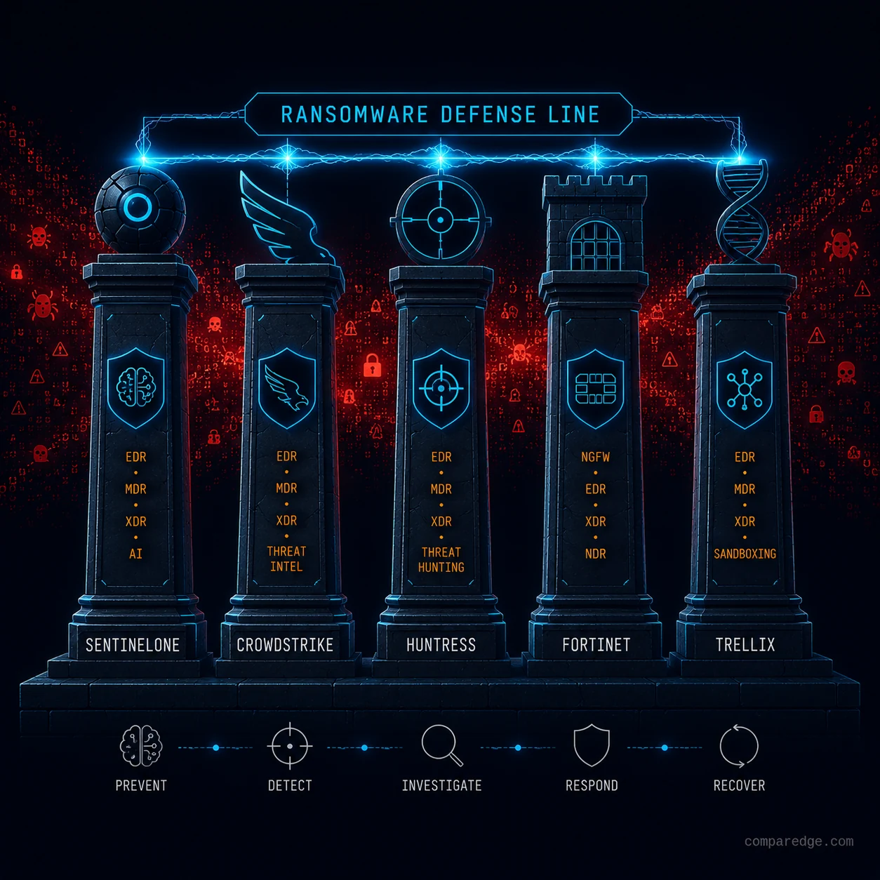 Ransomware EDR tools comparison: SentinelOne, CrowdStrike, and Huntress for behavioral detection