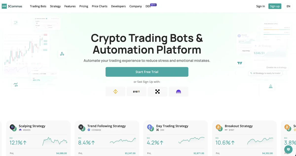3Commas interface screenshot