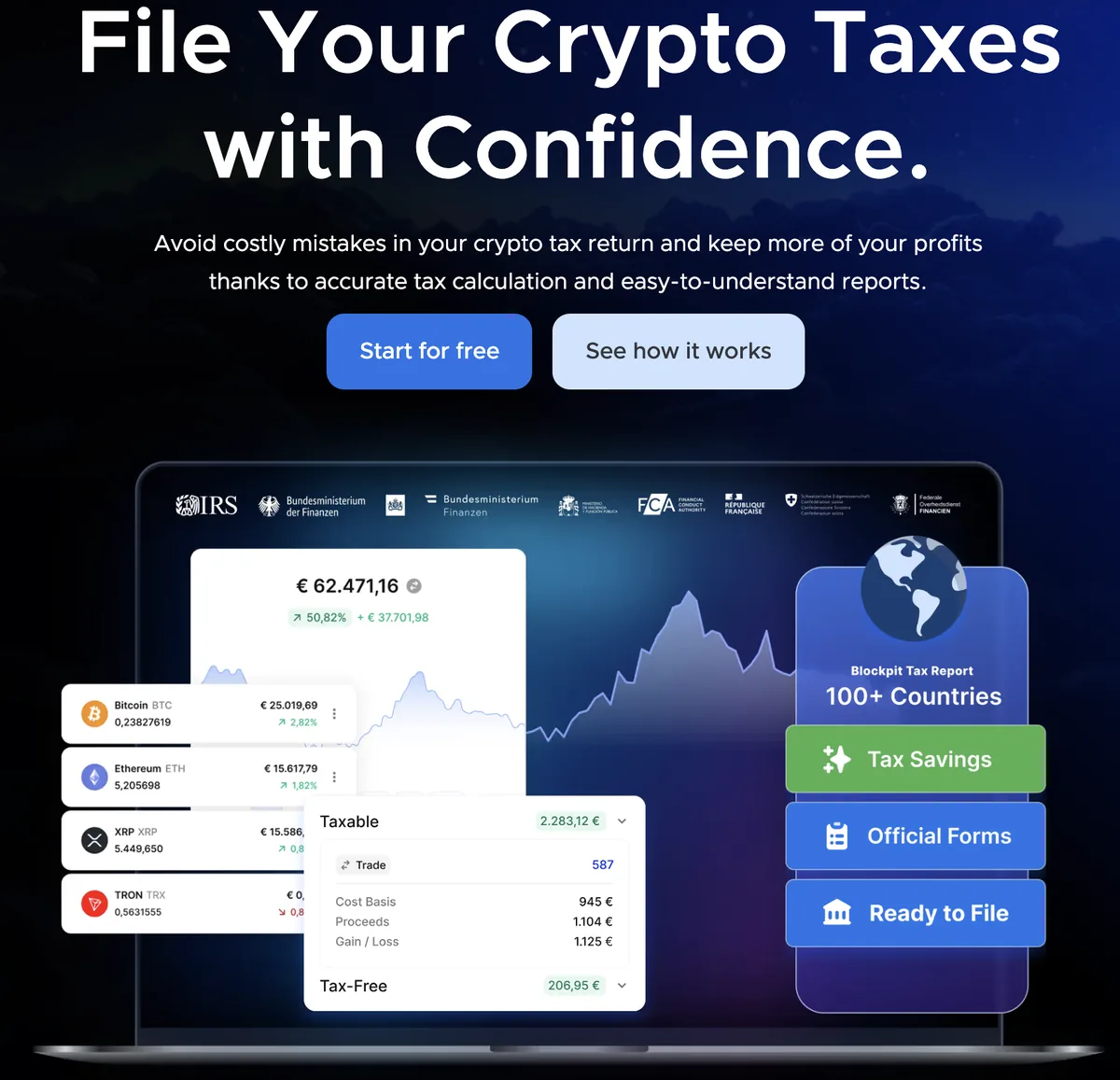 Accointing (Blockpit) interface screenshot