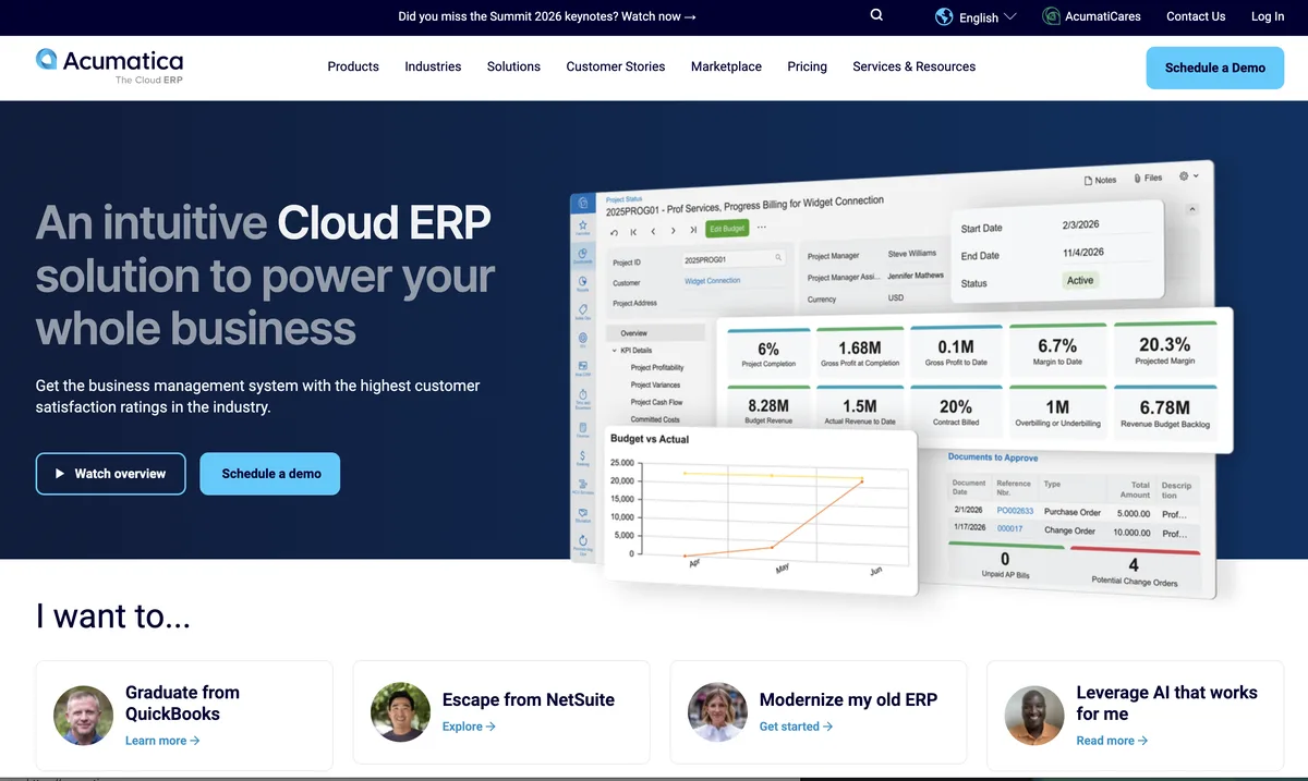 Acumatica interface screenshot