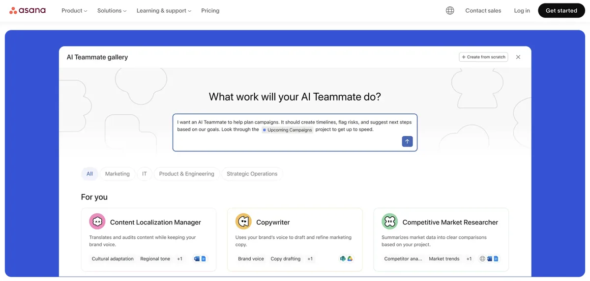 Asana interface screenshot