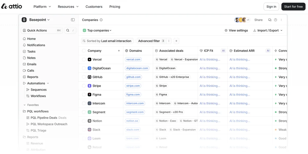 Attio interface screenshot