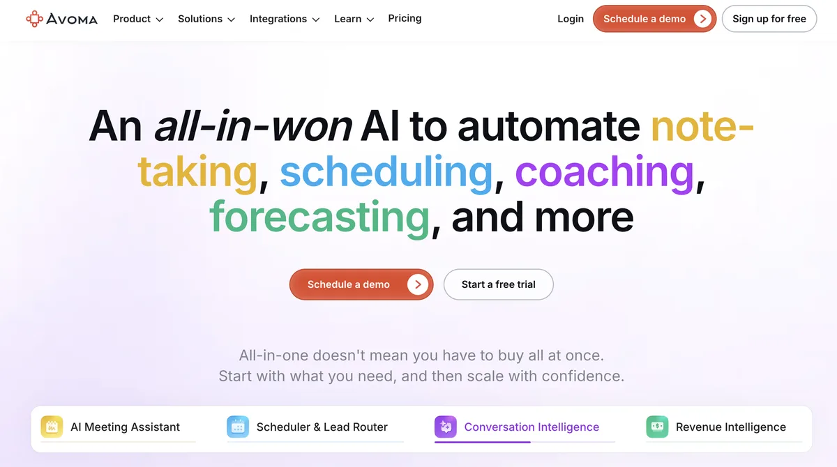Avoma interface screenshot