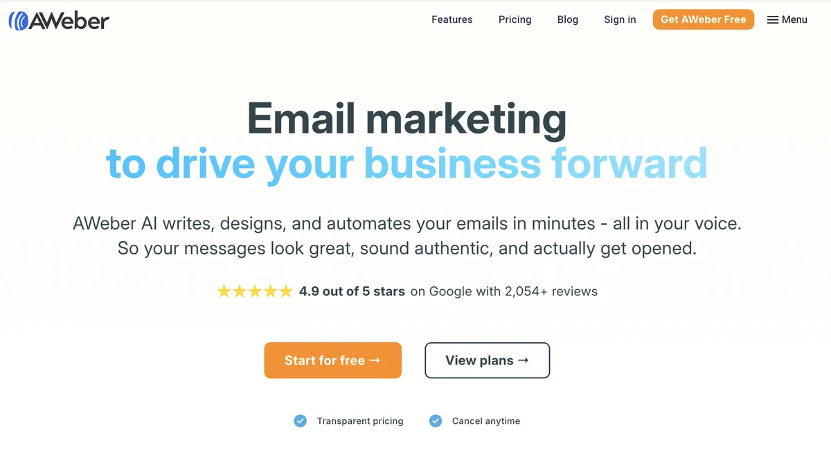 AWeber interface screenshot