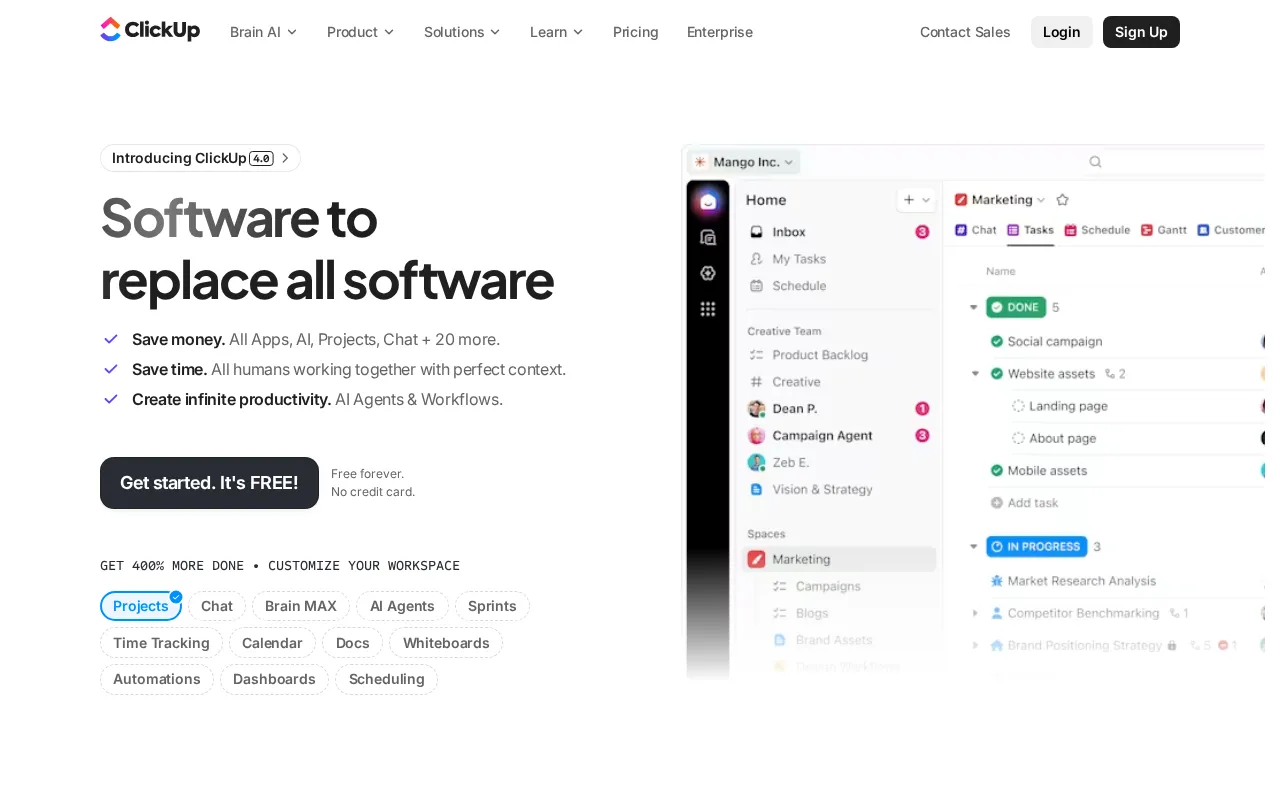 ClickUp interface screenshot