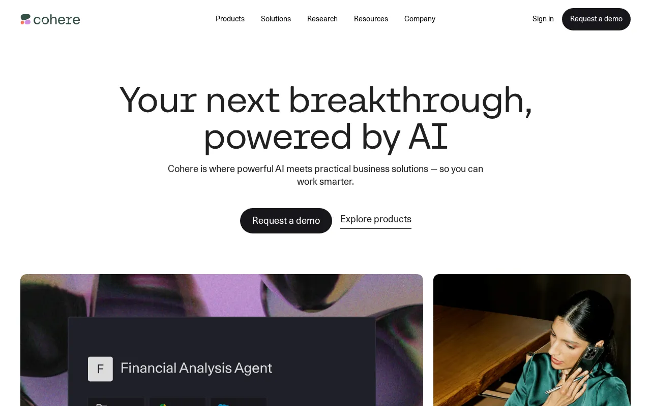 Cohere interface screenshot