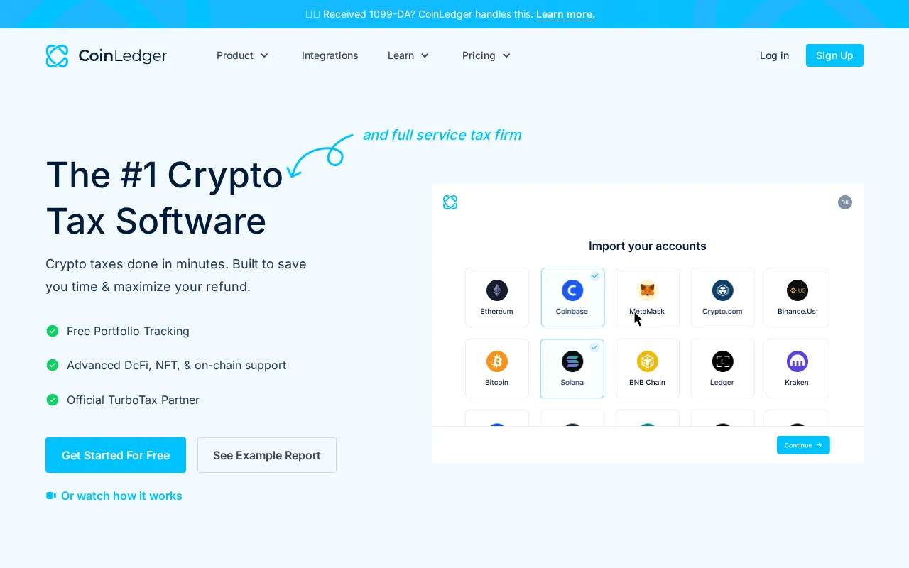 CoinLedger interface screenshot