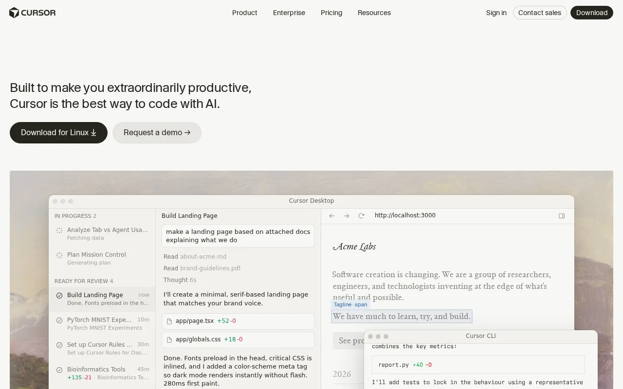 Cursor interface screenshot