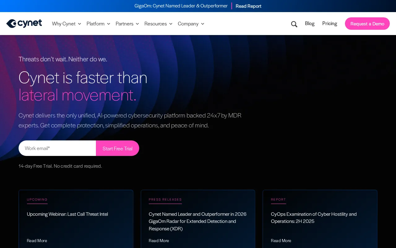 Cynet interface screenshot