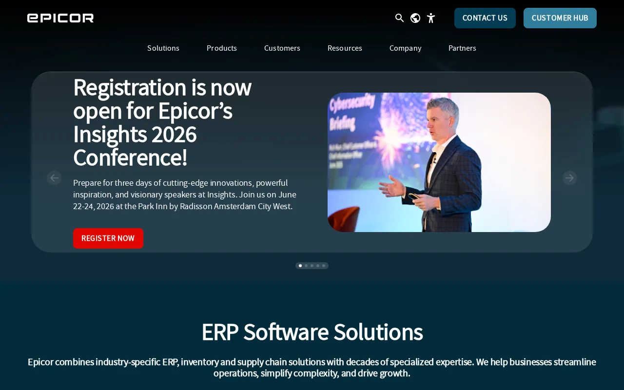 Epicor interface screenshot