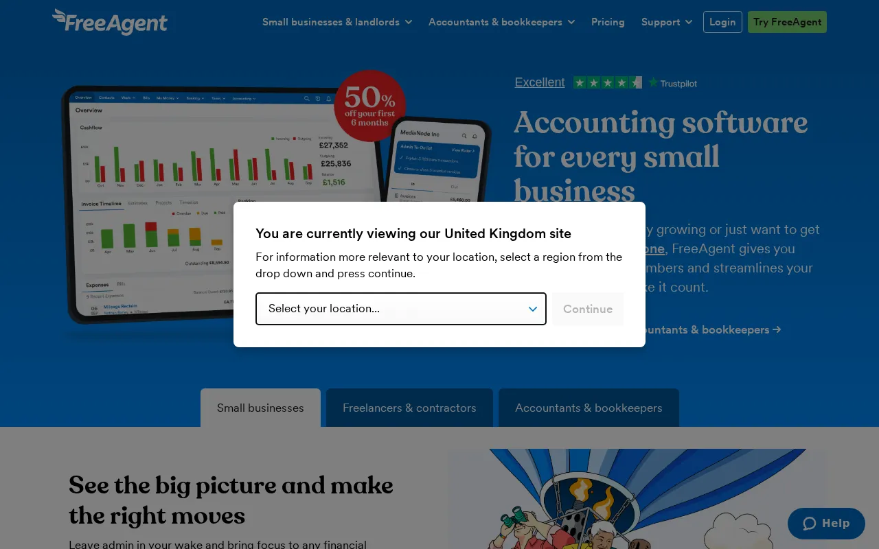 FreeAgent interface screenshot