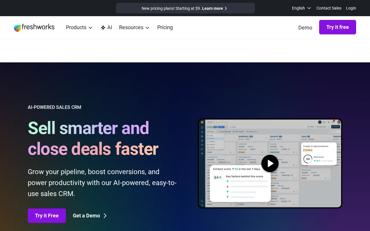 Freshsales interface screenshot