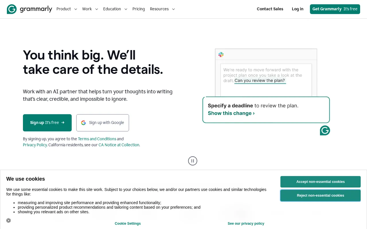 Grammarly interface screenshot