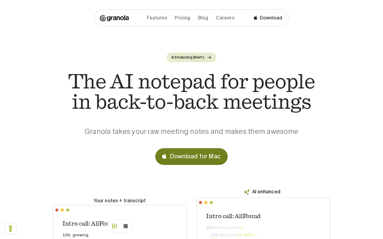 Granola interface screenshot