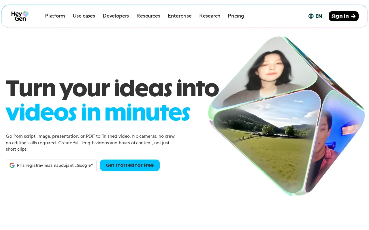 HeyGen interface screenshot