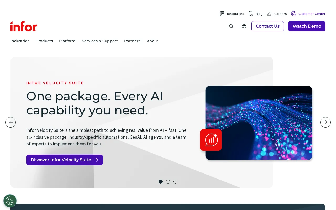 Infor CloudSuite interface screenshot