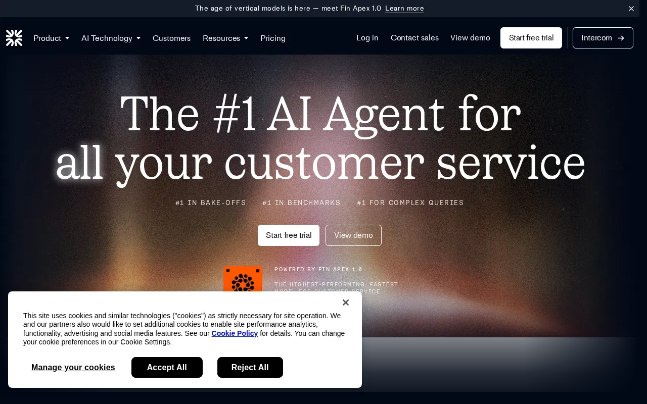 Intercom Fin interface screenshot
