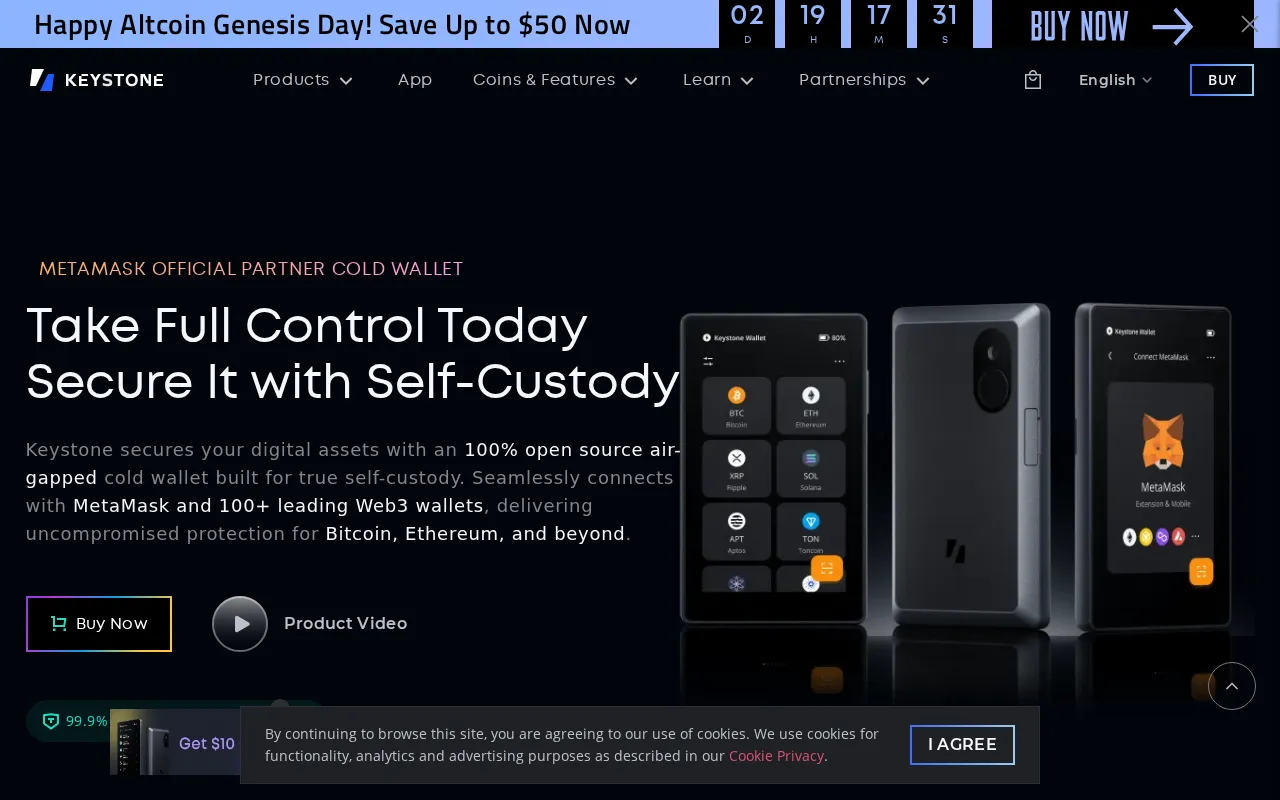 Keystone interface screenshot