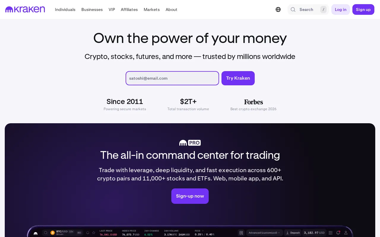 Kraken interface screenshot