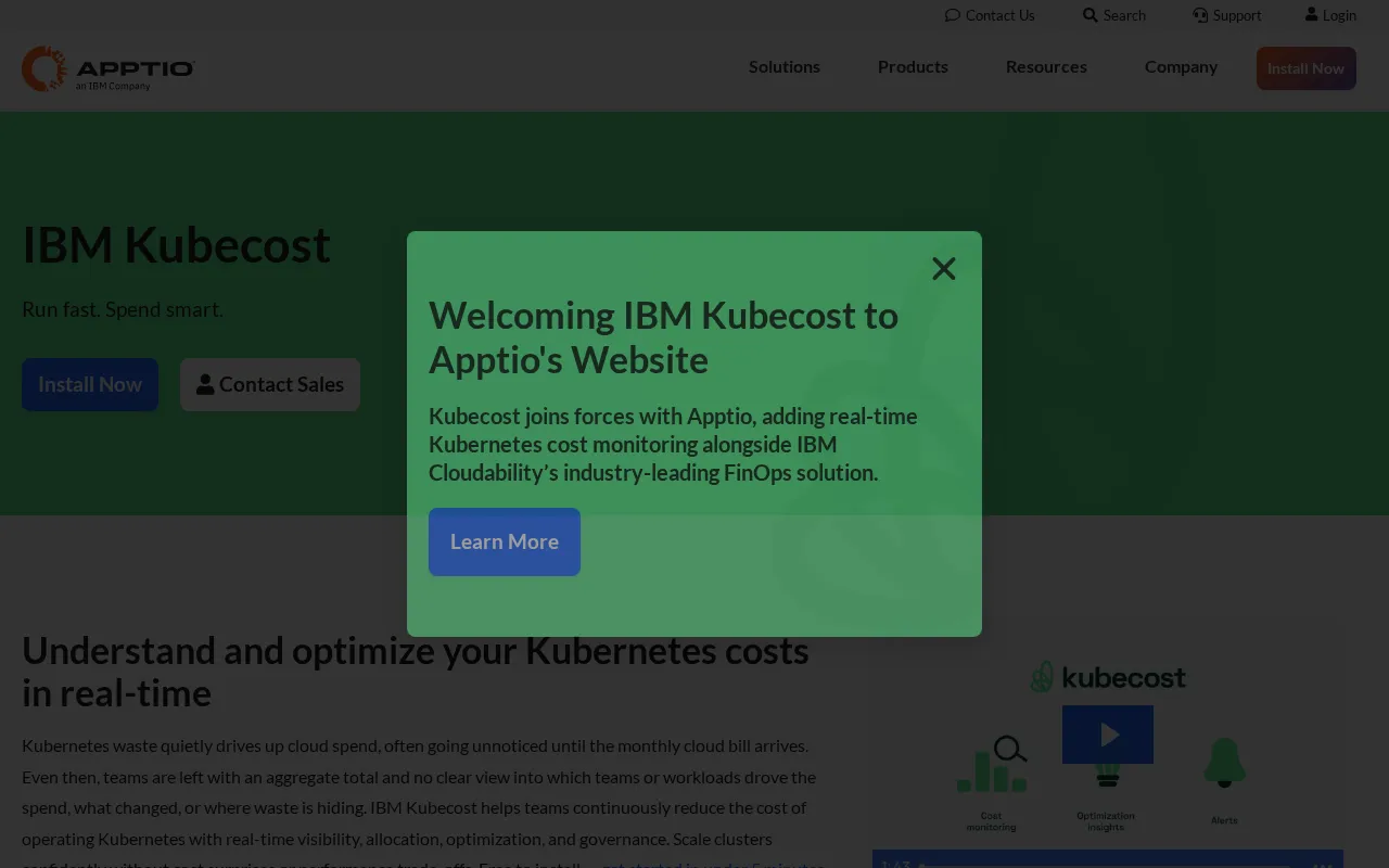 Kubecost interface screenshot