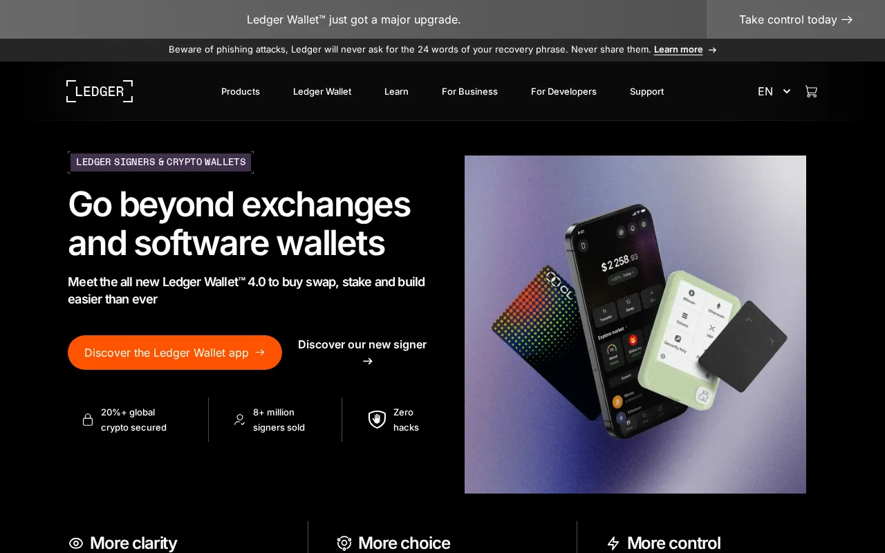 Ledger interface screenshot