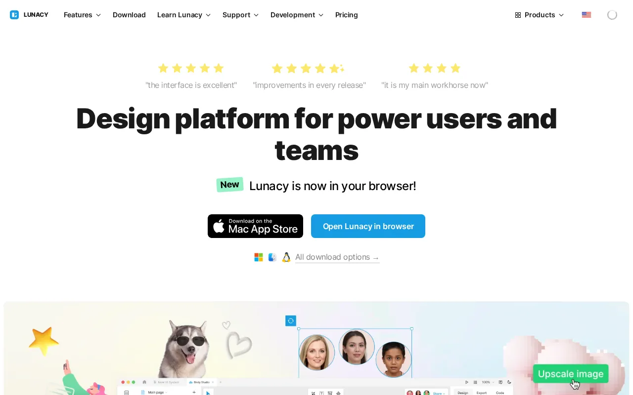 Lunacy interface screenshot