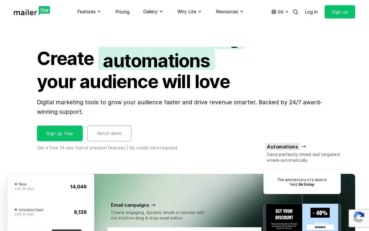 MailerLite interface screenshot