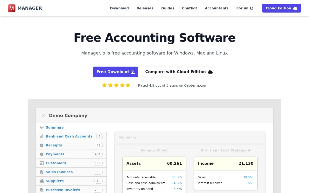 Manager.io interface screenshot