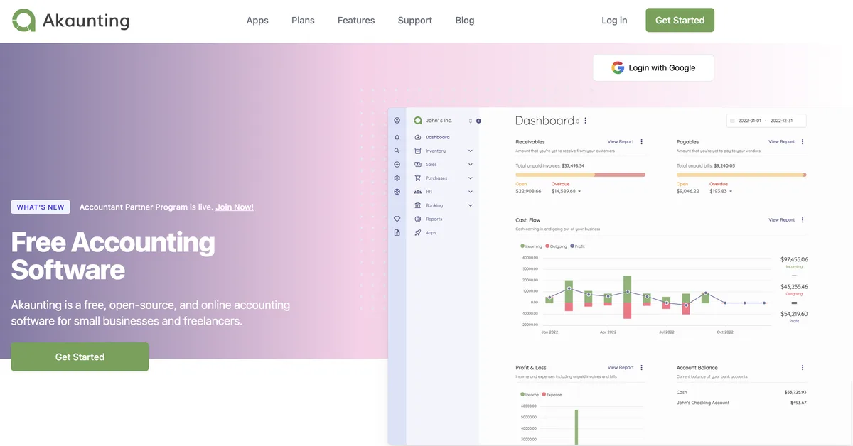 Akaunting interface screenshot