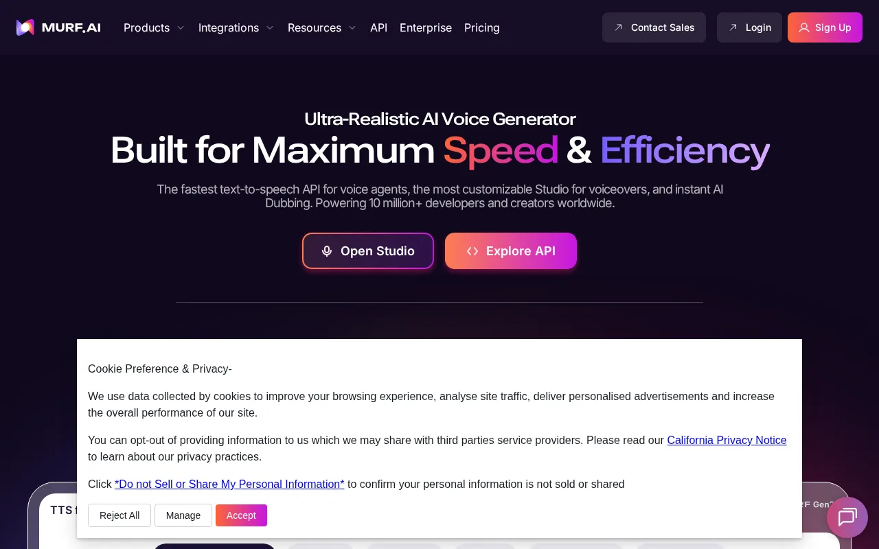 Murf AI interface screenshot